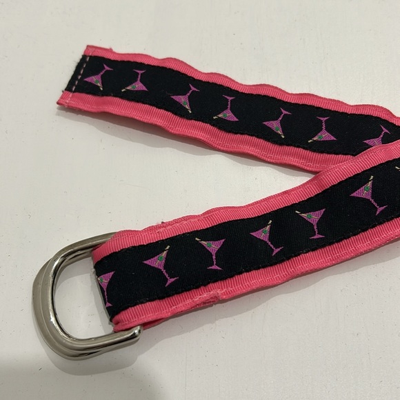 Eliza B Canvas Ribbon D Ring Belt Martini Glass Graphic Print | Size XL - Picture 3 of 5